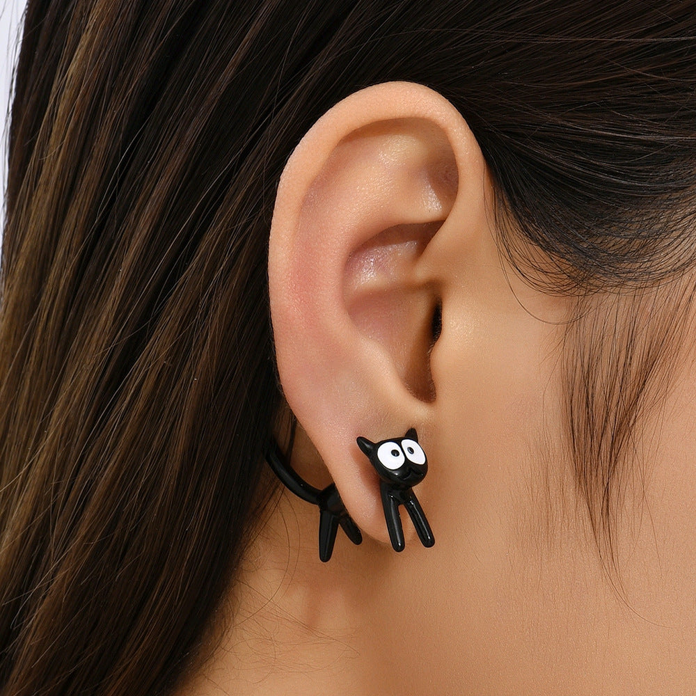 Arete Sencillo con Diseño de Gatito