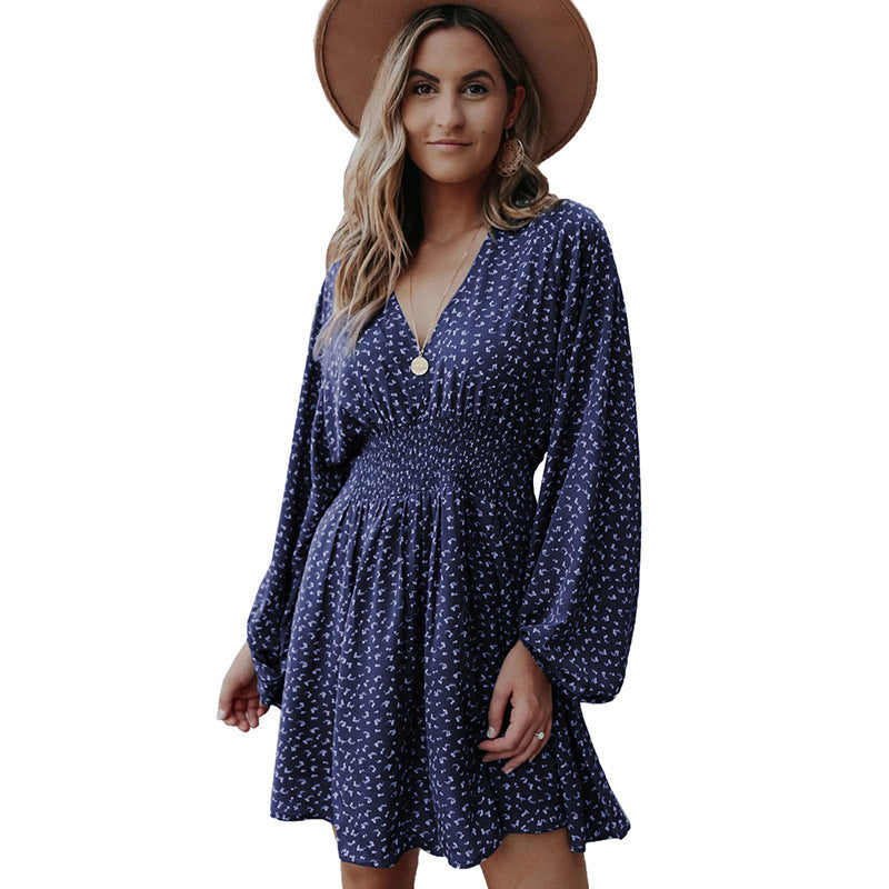 Vestido Dot midi, cuello en V