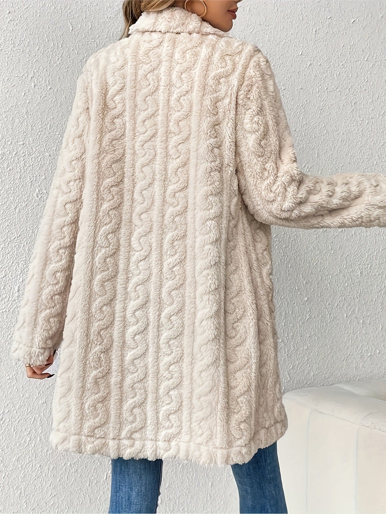 Cardigan de Peluche Doble Faz con Textura Twist