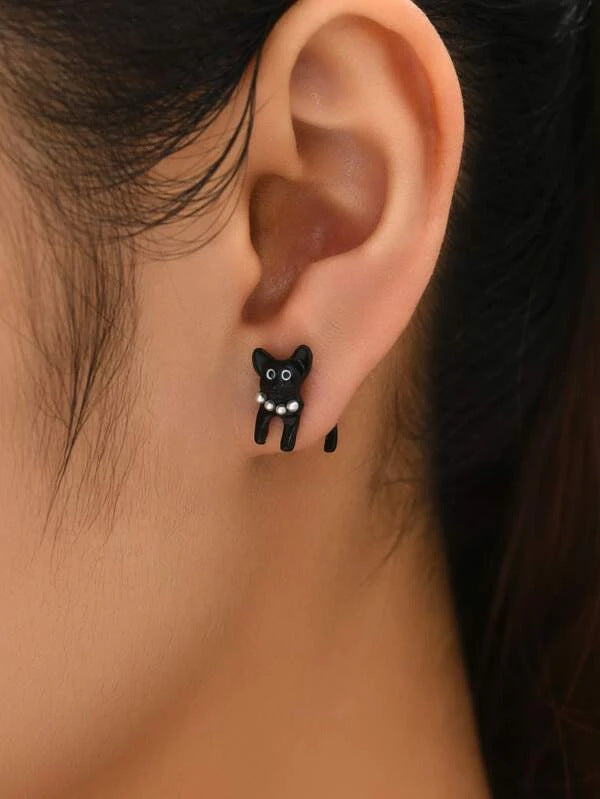 Arete Sencillo con Diseño de Gatito